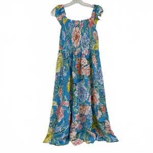 loft beach crinkle smocked midi pocket dress LOFT Beach Crinkle Smocked Midi Pocket Dress